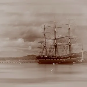 Tall Ship In The Mist