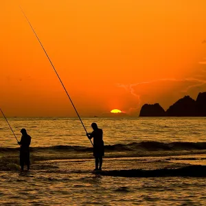 Angler in der Abendsonne 