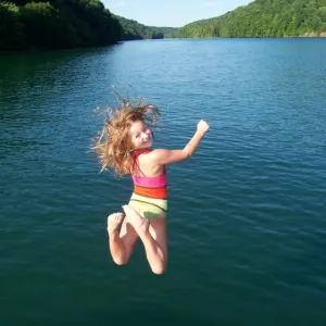 Quinn Jumping off the Boat