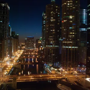 Night Time Chicago River