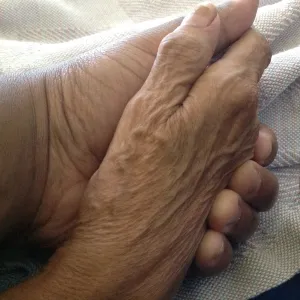 Holding my mother's hand