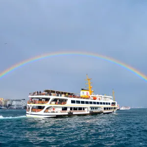 through a rainbow bridge