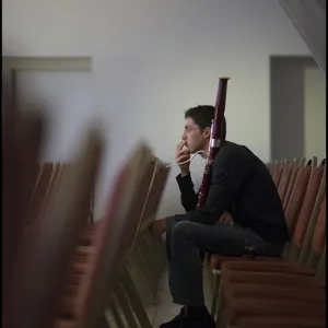 Bassoon player waiting