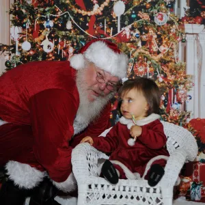 Santa sneaking in  the picture.