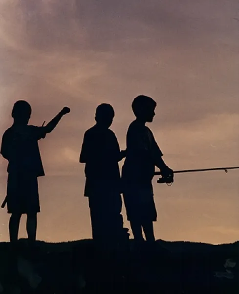 Three Boys Fishing