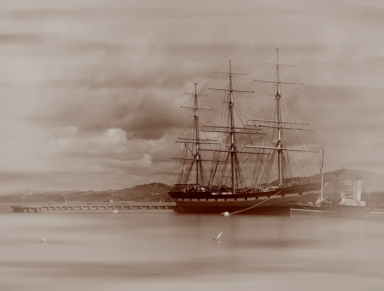 Tall Ship In The Mist