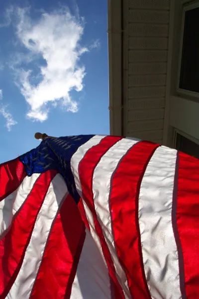 Morning Sun, American Flag