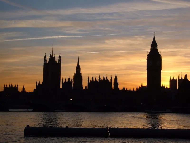 London dusk skyline