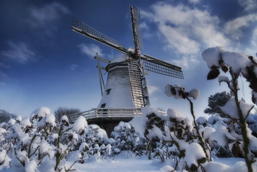 Windmill in the Snow
