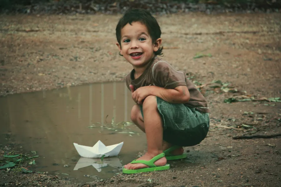 Playing after the rain