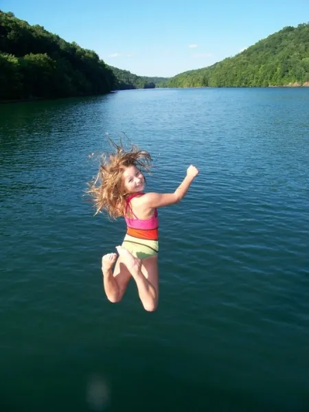 Quinn Jumping off the Boat