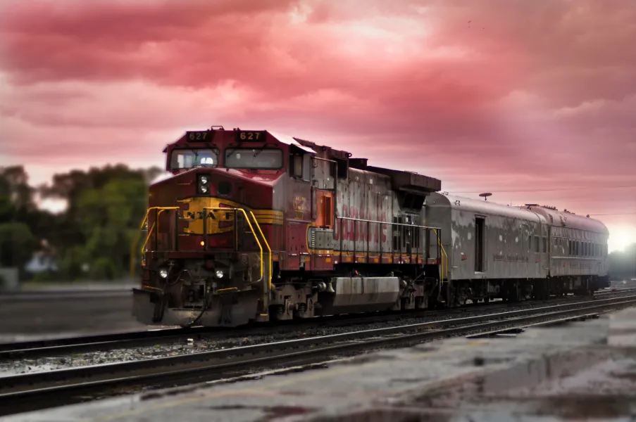 The glowing railway.