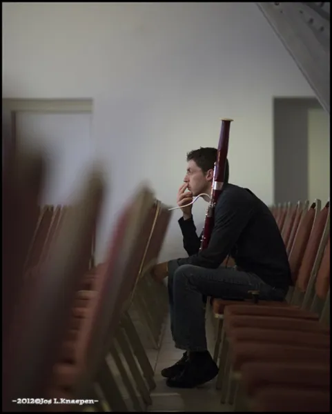 Bassoon player waiting