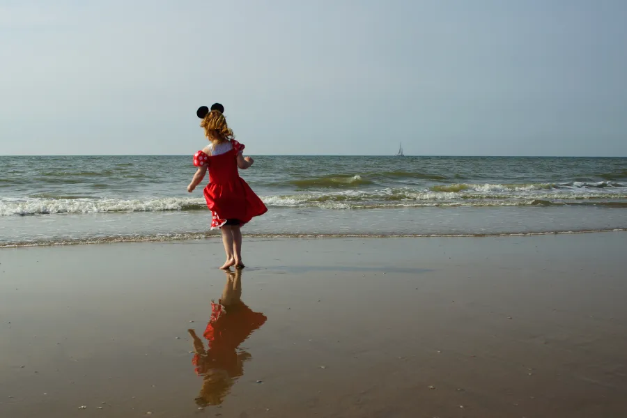 Minnie on the beach