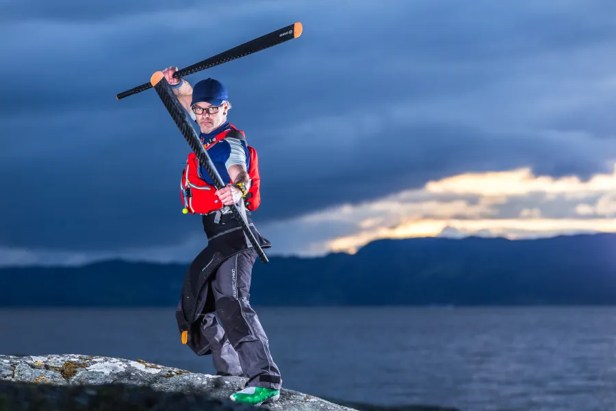 The fighting kayaker