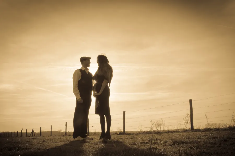 Country wedding couple