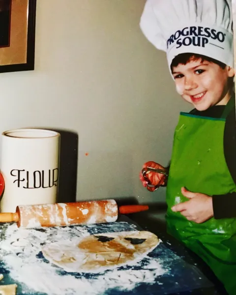 Zachary baking cookies!