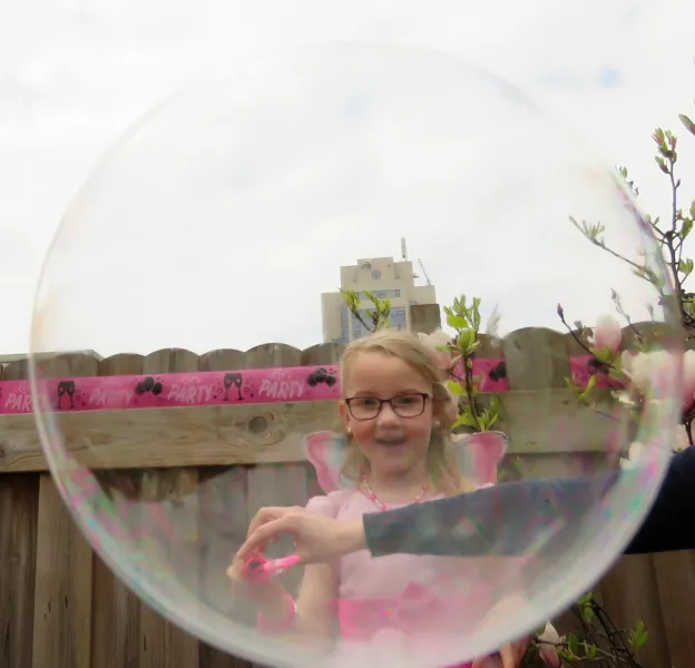 Amber in bubble