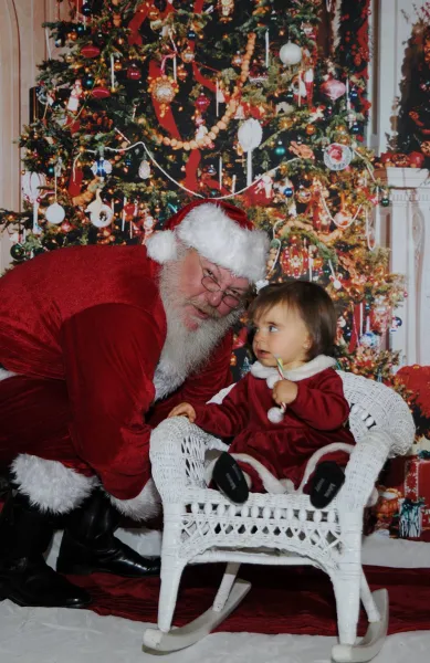 Santa sneaking in  the picture.