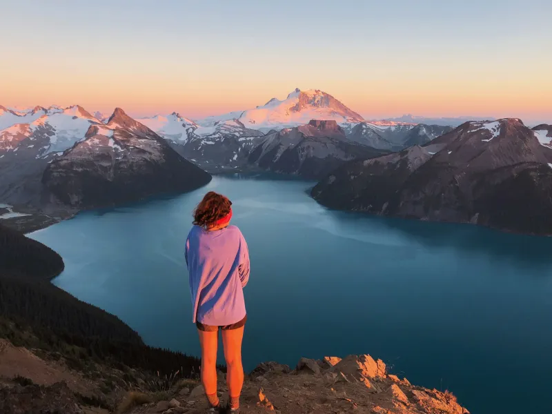 Sunset after a long day of hiking at Lake Garibaldi in British Columbia