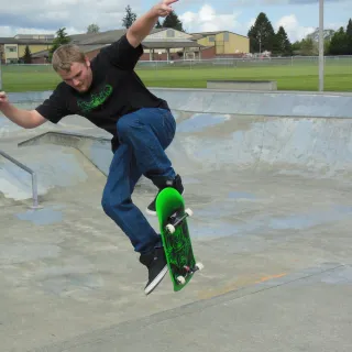 My son flying at the skate park